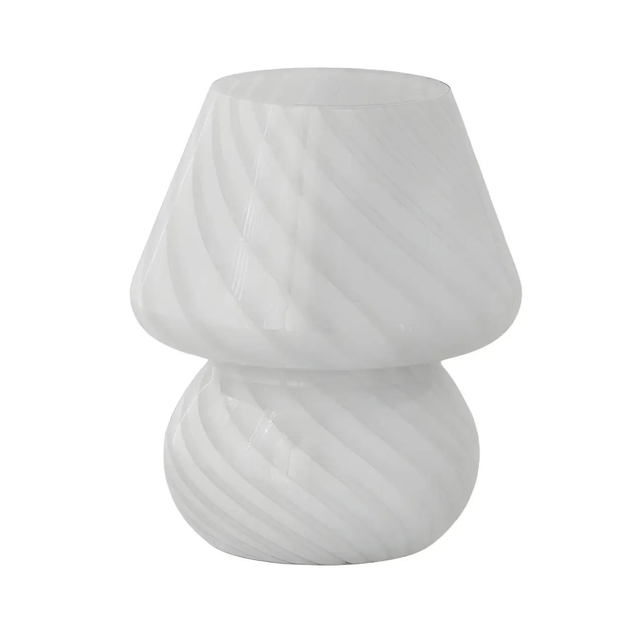 Compact Glass Table Lamp with Spiral Pattern for Residential