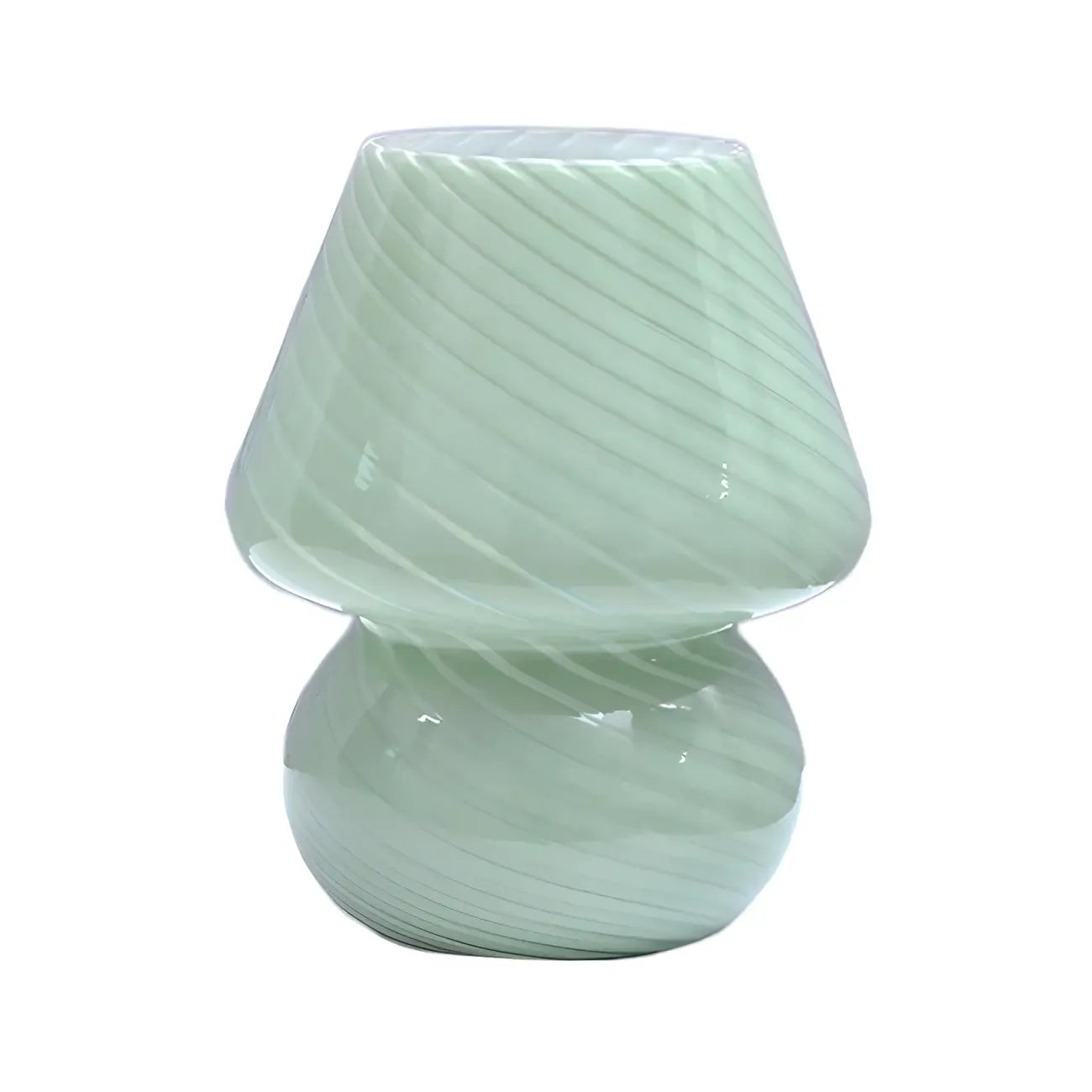 Compact Glass Table Lamp with Spiral Pattern for Residential
