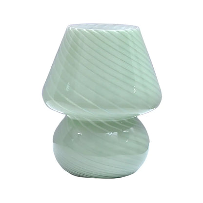 Compact Glass Table Lamp with Spiral Pattern for Residential