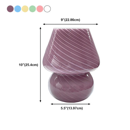 Compact Glass Table Lamp with Spiral Pattern for Residential