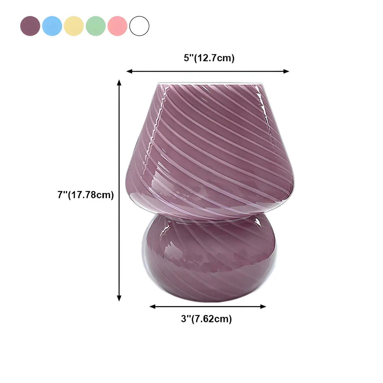 Compact Glass Table Lamp with Spiral Pattern for Residential