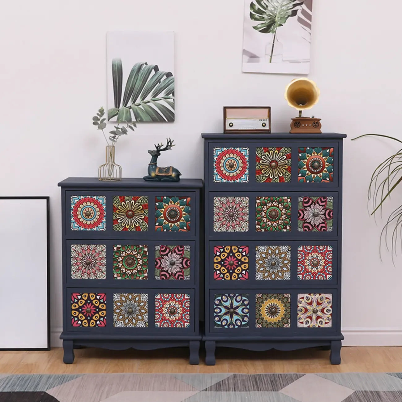 Mid-Century Modern Cabinet with Decorative patterns for Home