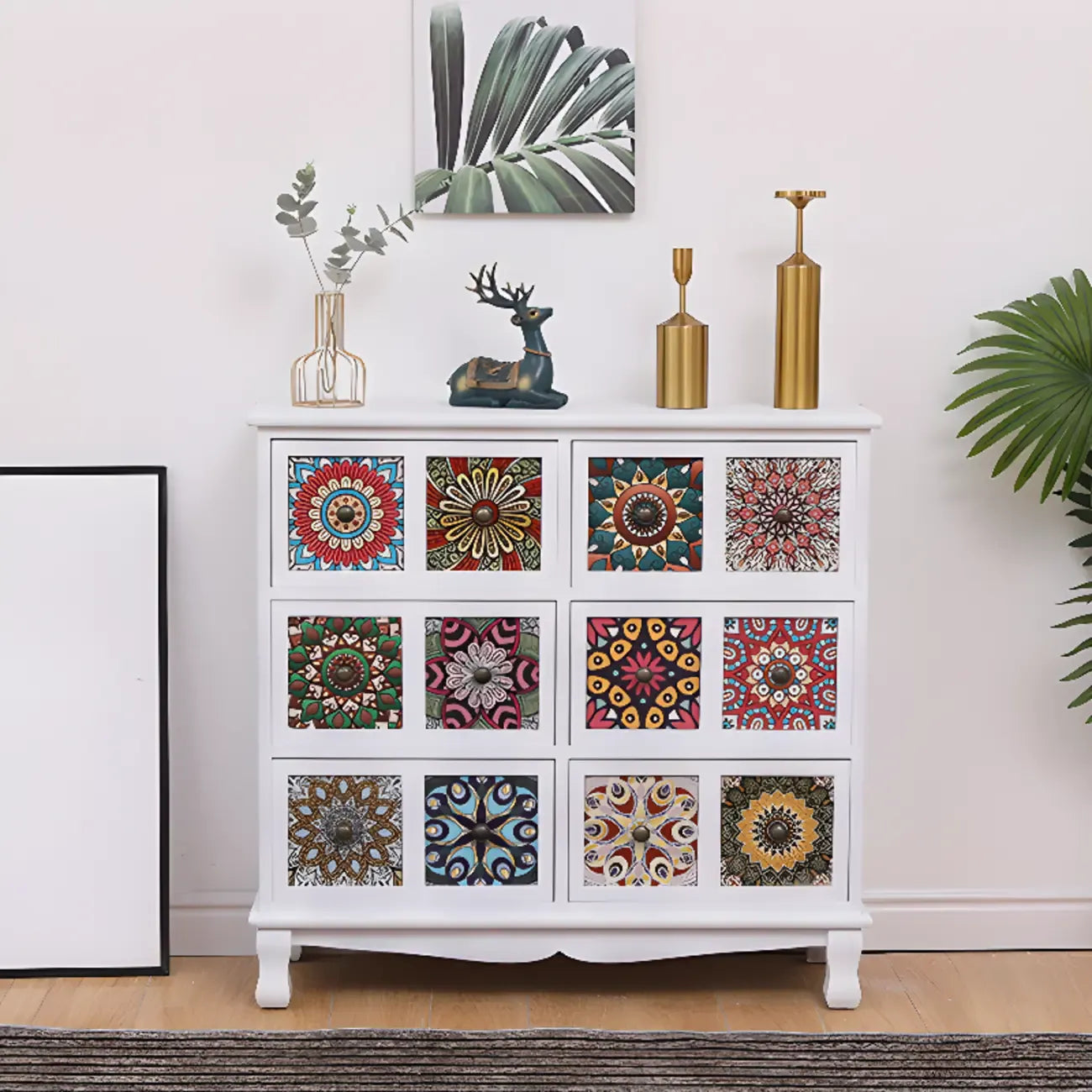 Mid-Century Modern Cabinet with Decorative patterns for Home
