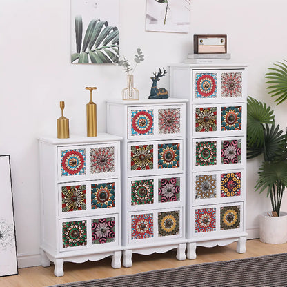 Mid-Century Modern Cabinet with Decorative patterns for Home