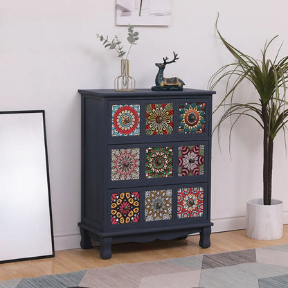 Mid-Century Modern Cabinet with Decorative patterns for Home