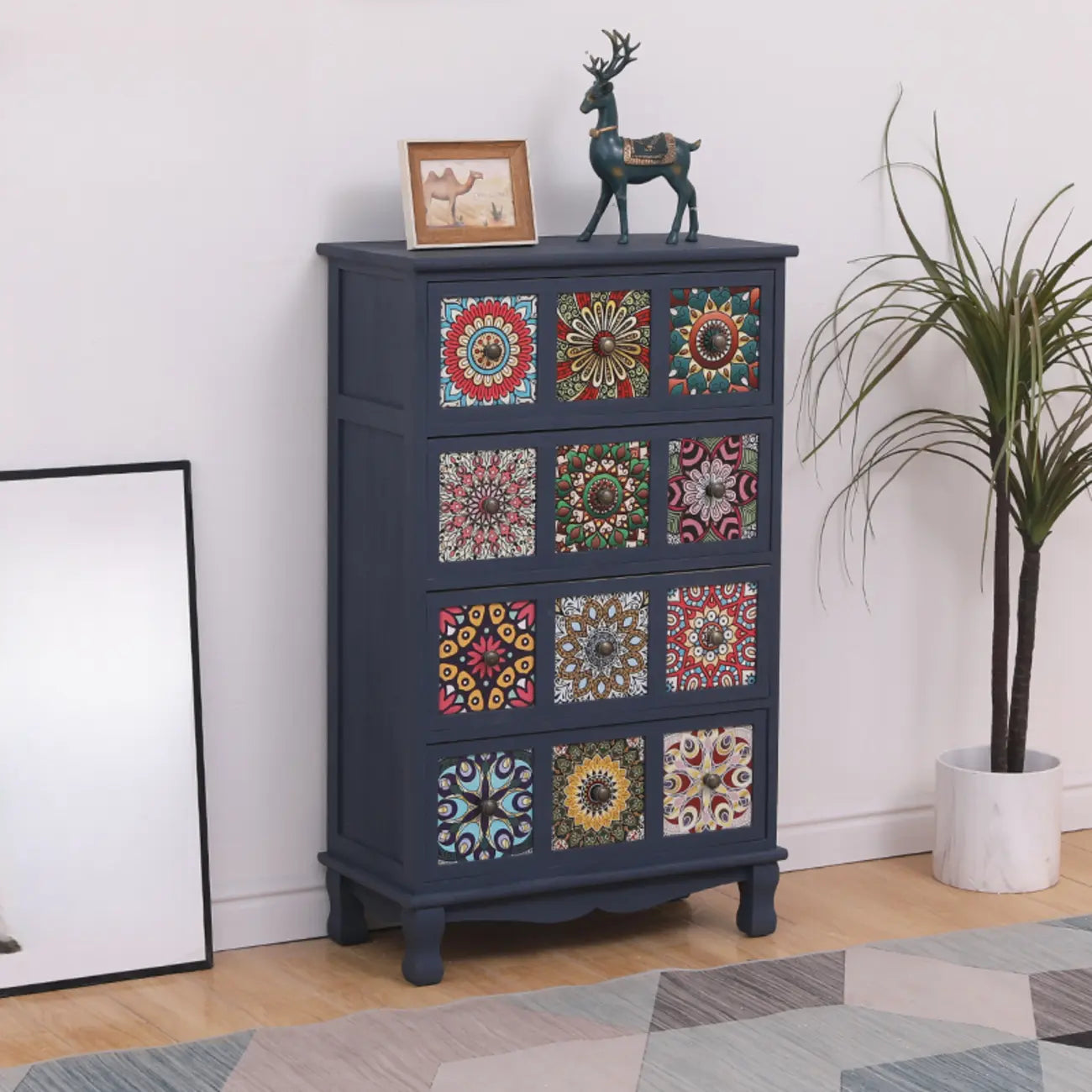 Mid-Century Modern Cabinet with Decorative patterns for Home