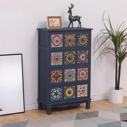 Mid-Century Modern Cabinet with Decorative patterns for Home