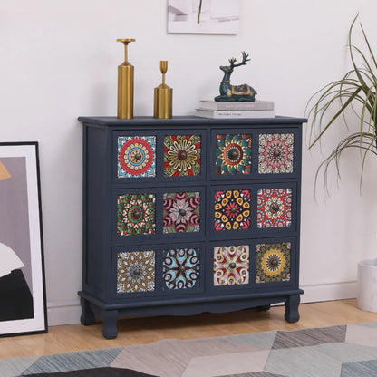 Mid-Century Modern Cabinet with Decorative patterns for Home