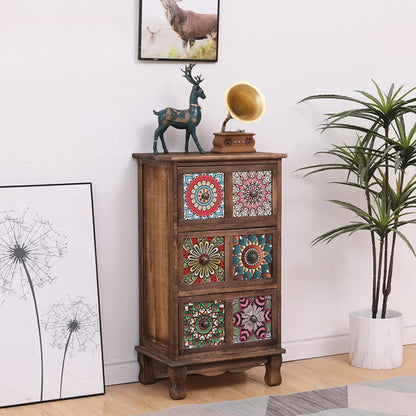 Mid-Century Modern Cabinet with Decorative patterns for Home