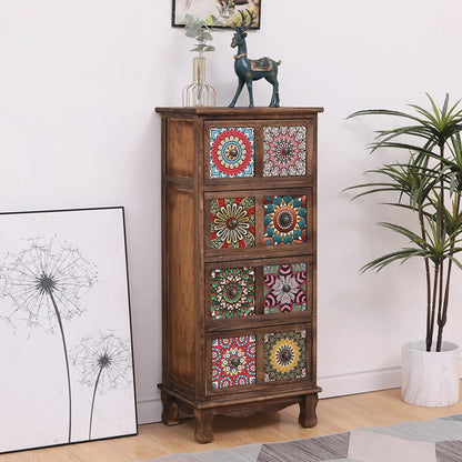Mid-Century Modern Cabinet with Decorative patterns for Home