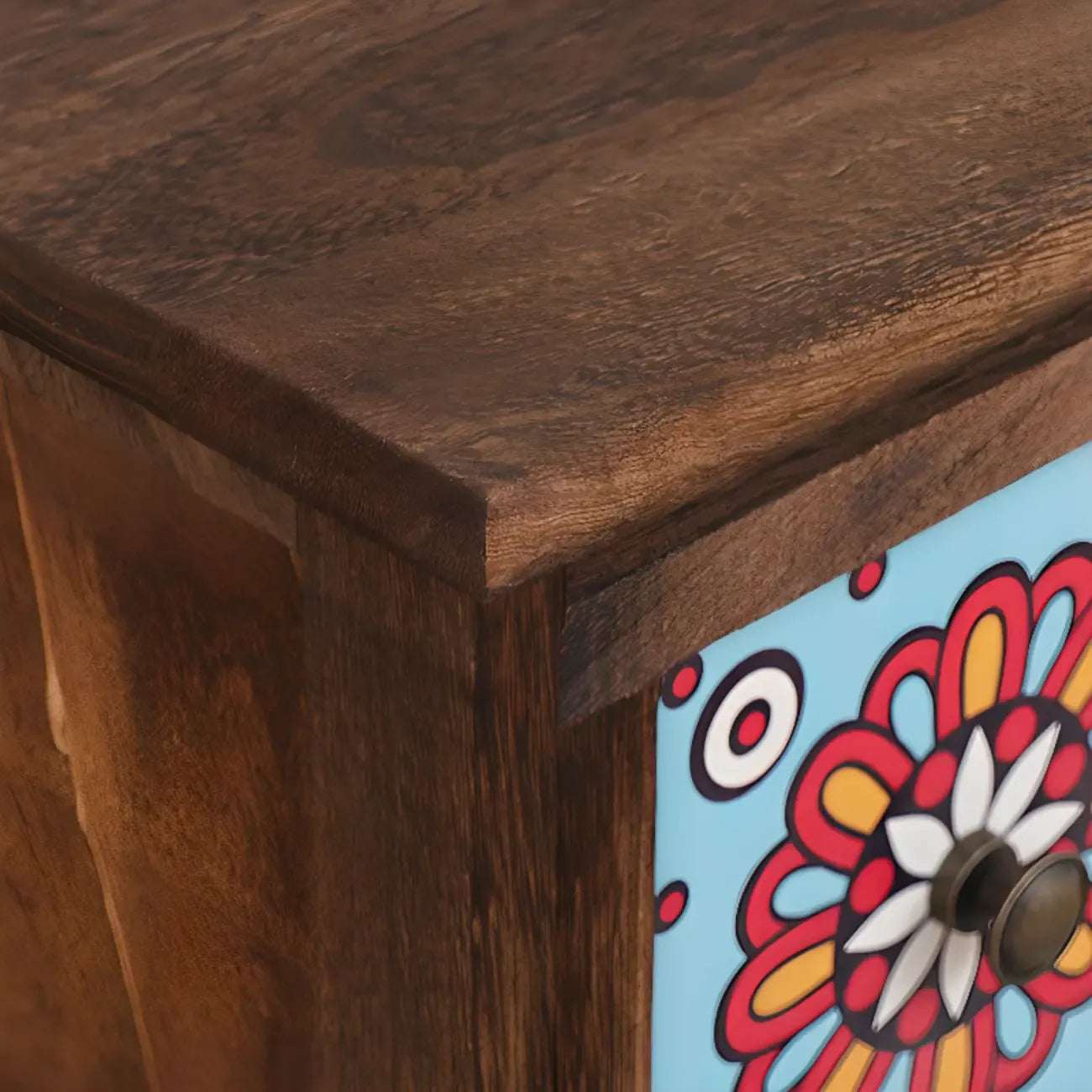 Mid-Century Modern Cabinet with Decorative patterns for Home