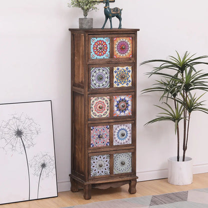 Mid-Century Modern Cabinet with Decorative patterns for Home