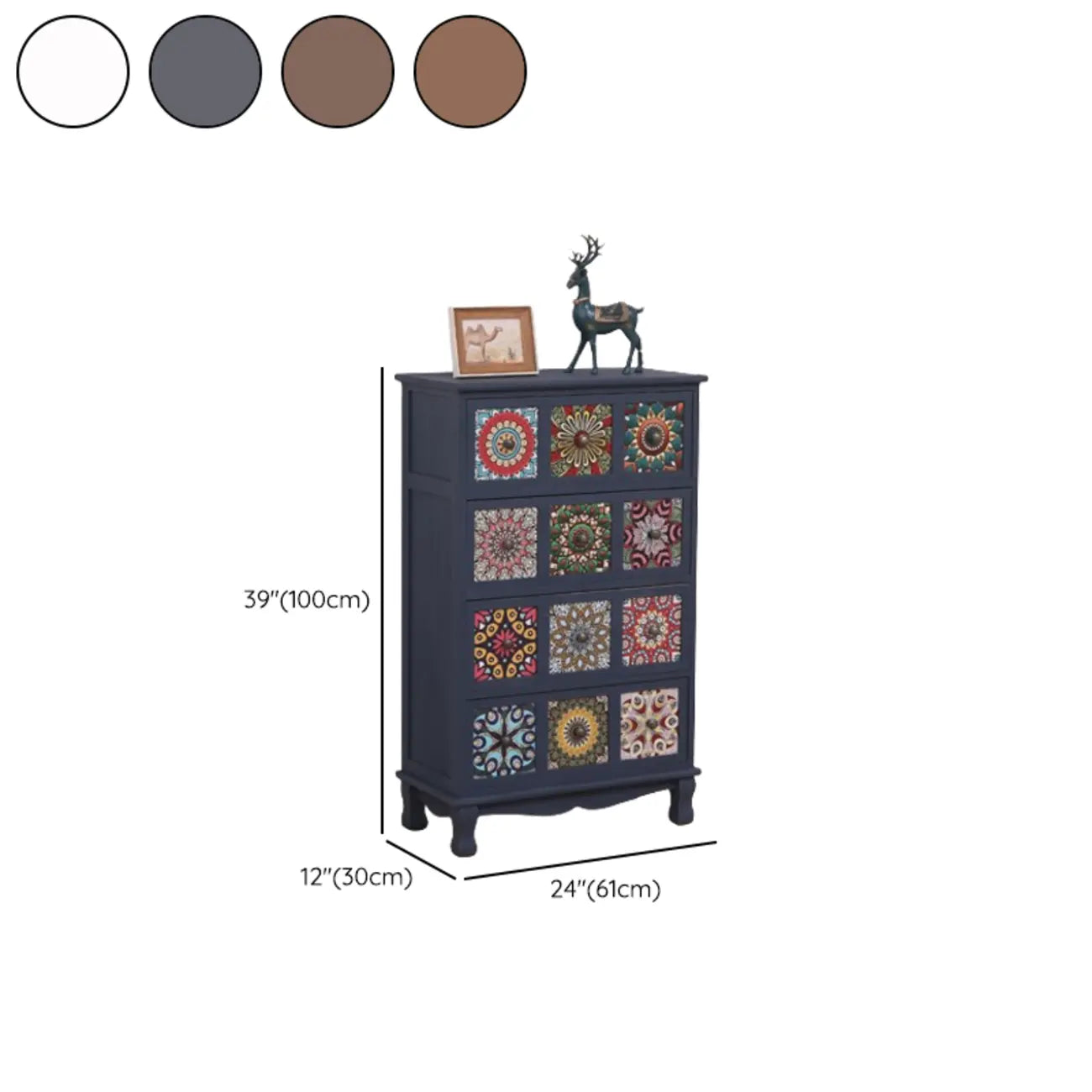 Mid-Century Modern Cabinet with Decorative patterns for Home