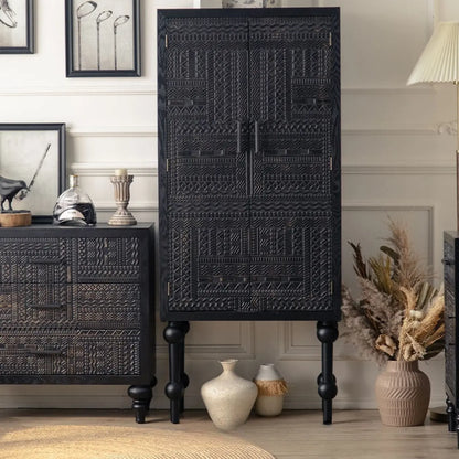 Modern Pine Sideboard with Storage for Living Room