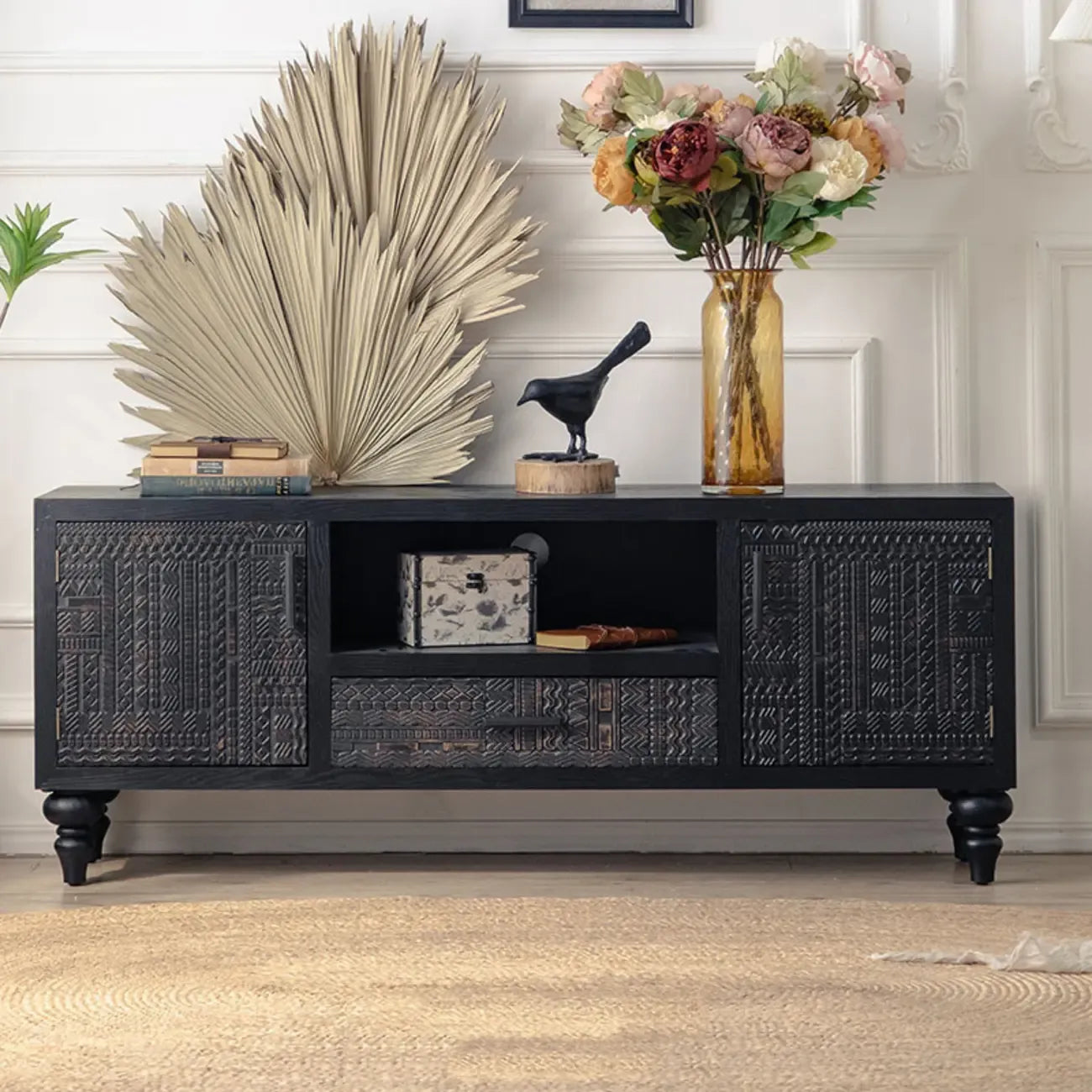 Modern Pine Sideboard with Storage for Living Room