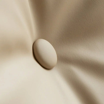 Modern Beige Leather Accent Armchair with Swivel