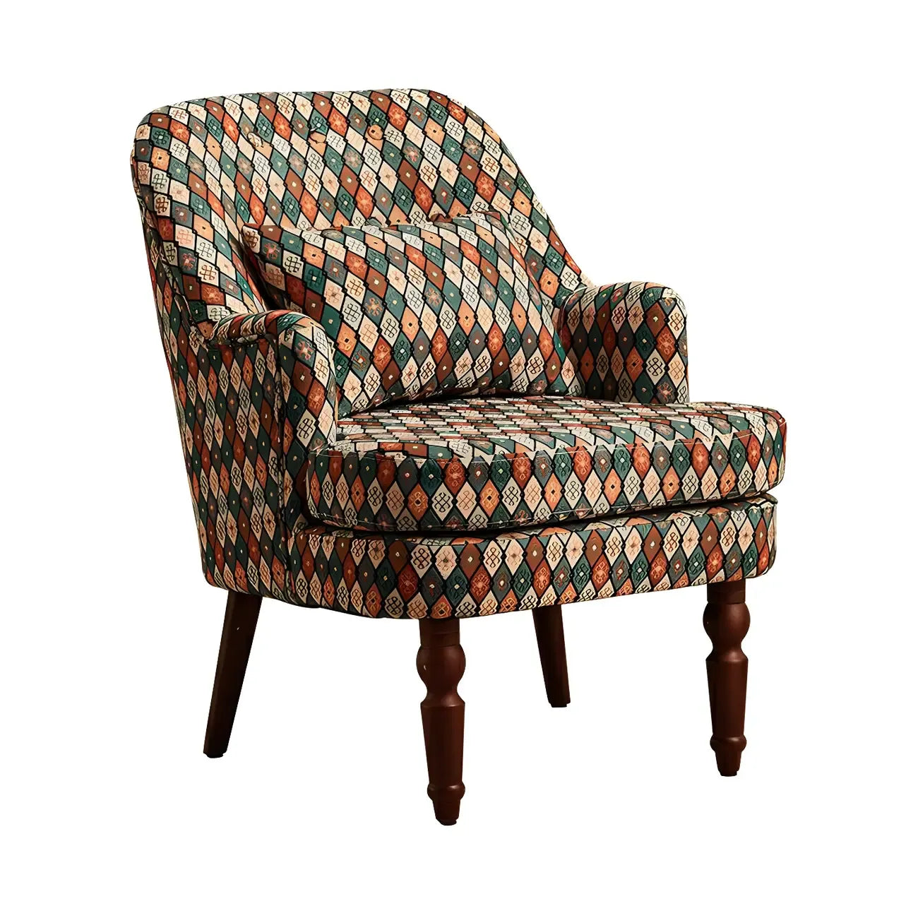 Scandinavian Patterned Upholstery Lounge Chair