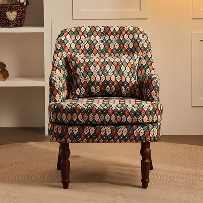 Scandinavian Patterned Upholstery Lounge Chair