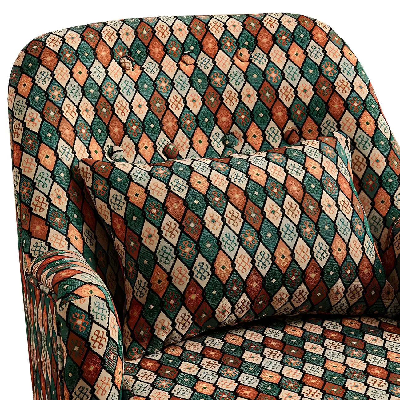Scandinavian Patterned Upholstery Lounge Chair