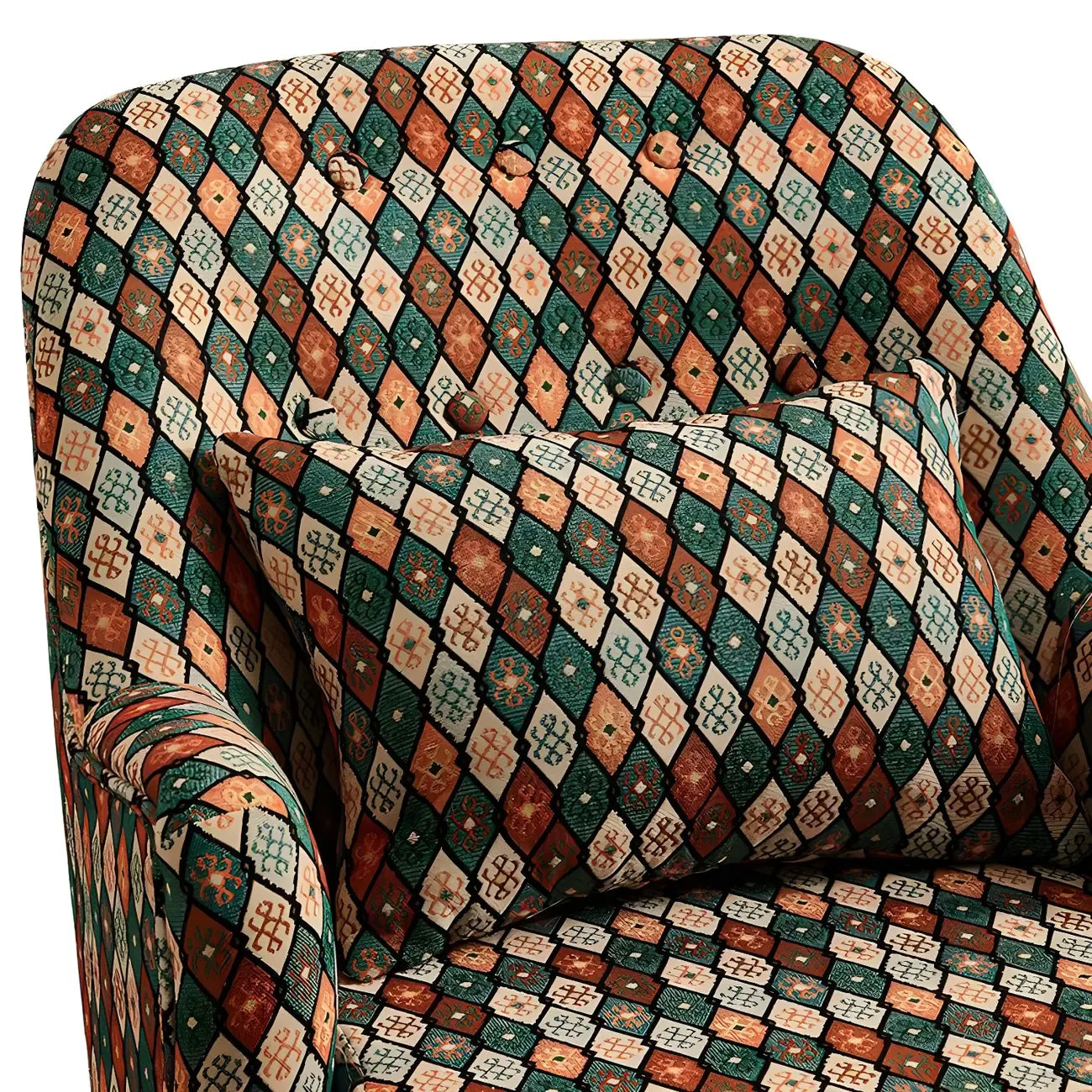 Scandinavian Patterned Upholstery Lounge Chair