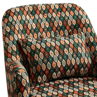 Scandinavian Patterned Upholstery Lounge Chair