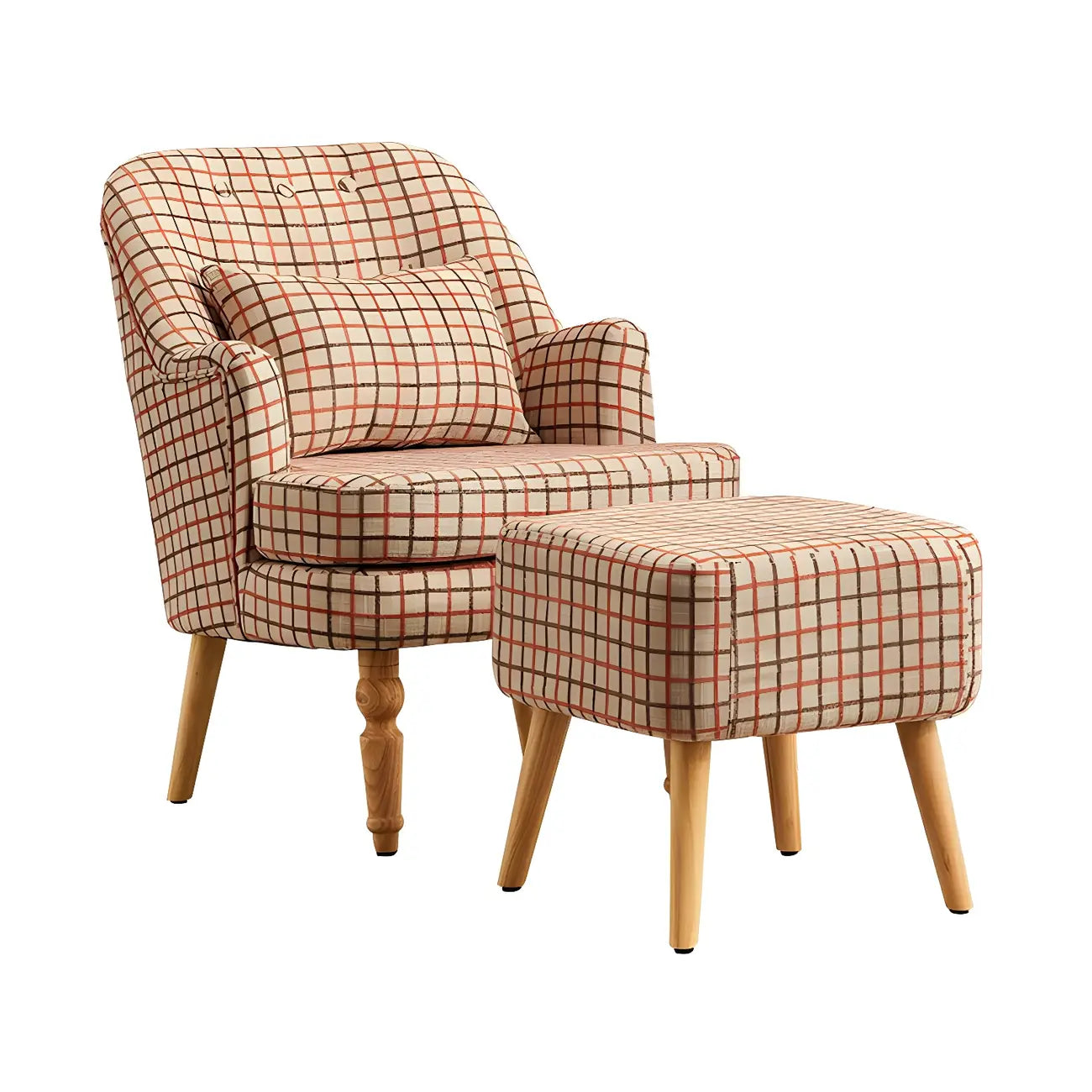 Scandinavian Patterned Upholstery Lounge Chair