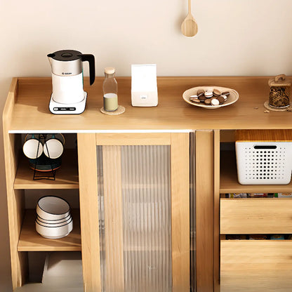 Modern Wooden Rectangle Accent Cabinet with Sliding Doors