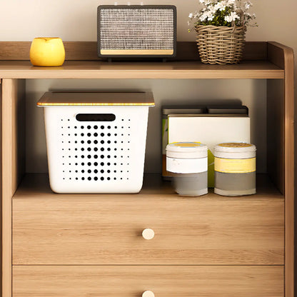 Modern Wooden Rectangle Accent Cabinet with Sliding Doors