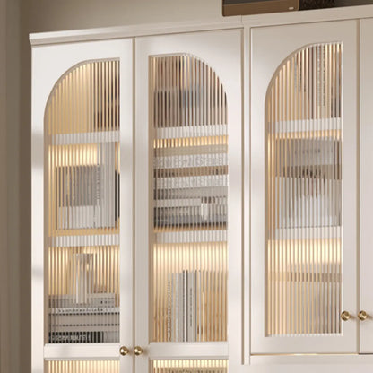 White Tall Wooden Floor Display Cabinet with Light