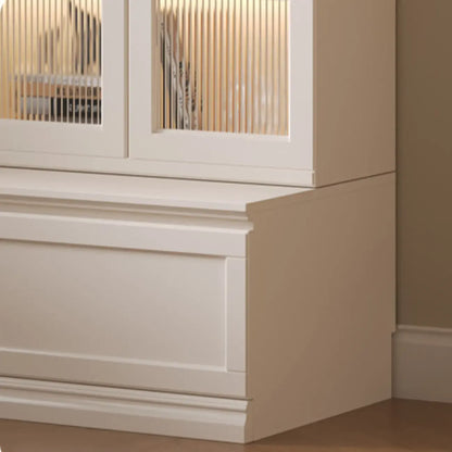 White Tall Wooden Floor Display Cabinet with Light