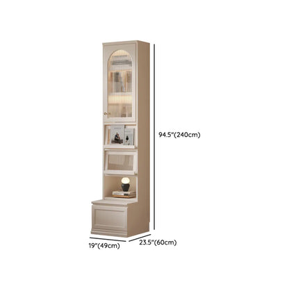 White Tall Wooden Floor Display Cabinet with Light