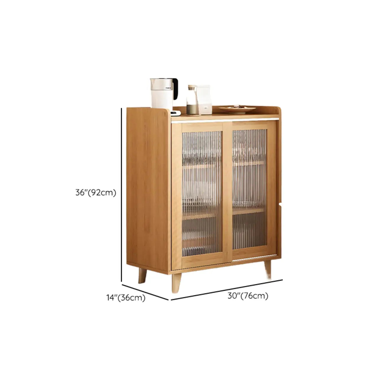 Modern Wooden Rectangle Accent Cabinet with Sliding Doors