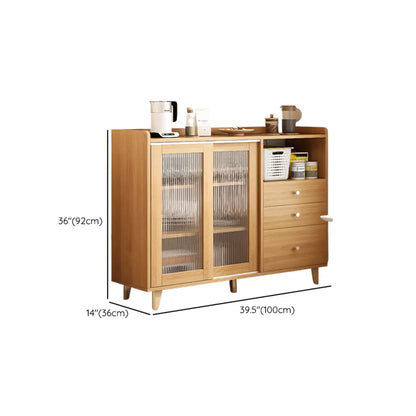 Modern Wooden Rectangle Accent Cabinet with Sliding Doors