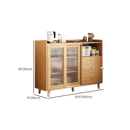 Modern Wooden Rectangle Accent Cabinet with Sliding Doors