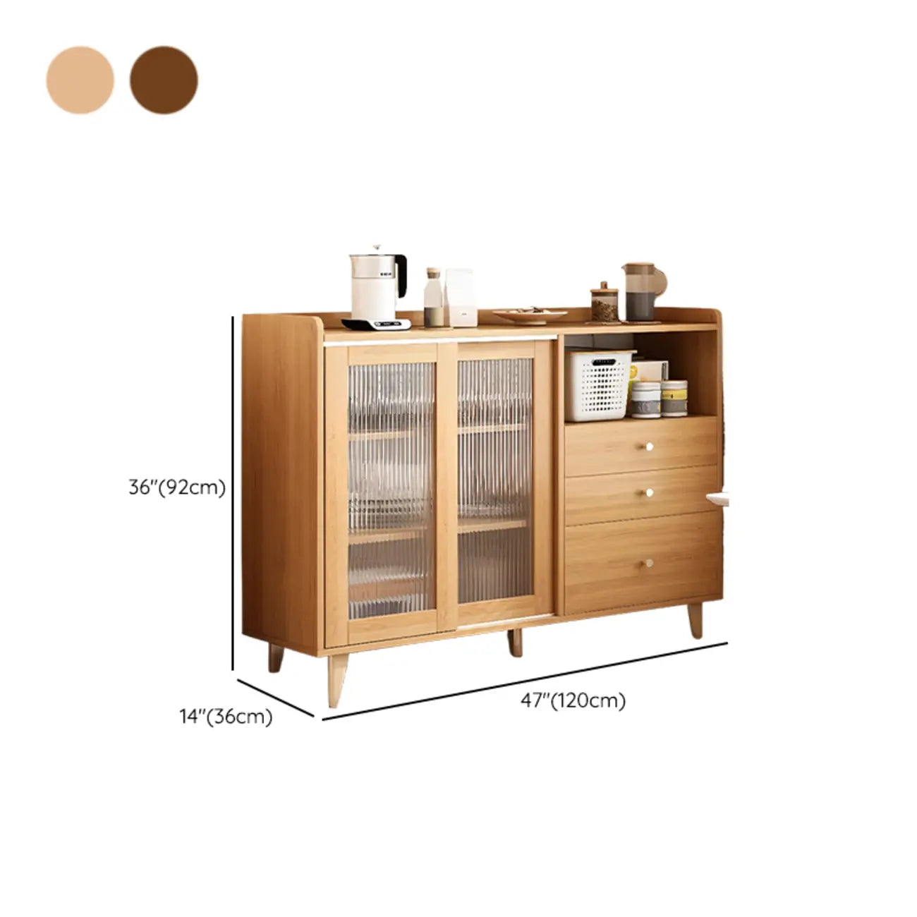 Modern Wooden Rectangle Accent Cabinet with Sliding Doors
