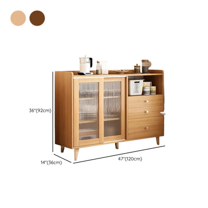 Modern Wooden Rectangle Accent Cabinet with Sliding Doors
