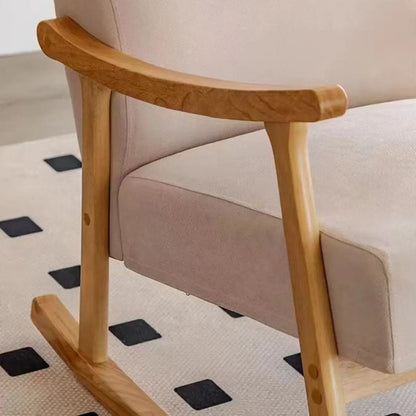 Modern Wood Upholstered Rocking Chair with Optional Ottoman