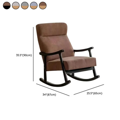 Modern Wood Upholstered Rocking Chair with Optional Ottoman