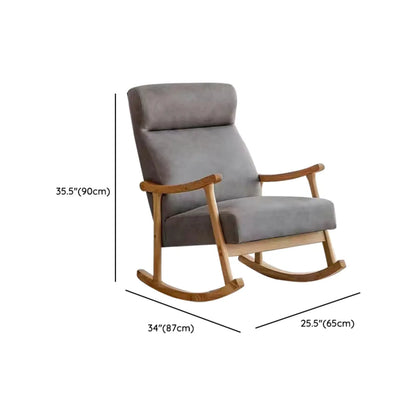 Modern Wood Upholstered Rocking Chair with Optional Ottoman