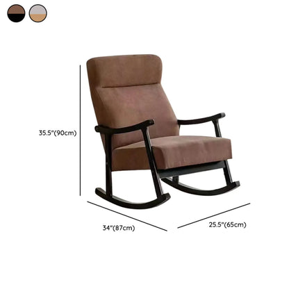 Modern Wood Upholstered Rocking Chair with Optional Ottoman