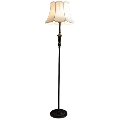 Elegant Traditional Floor Lamp with Geometric Fabric Shade for Living Room