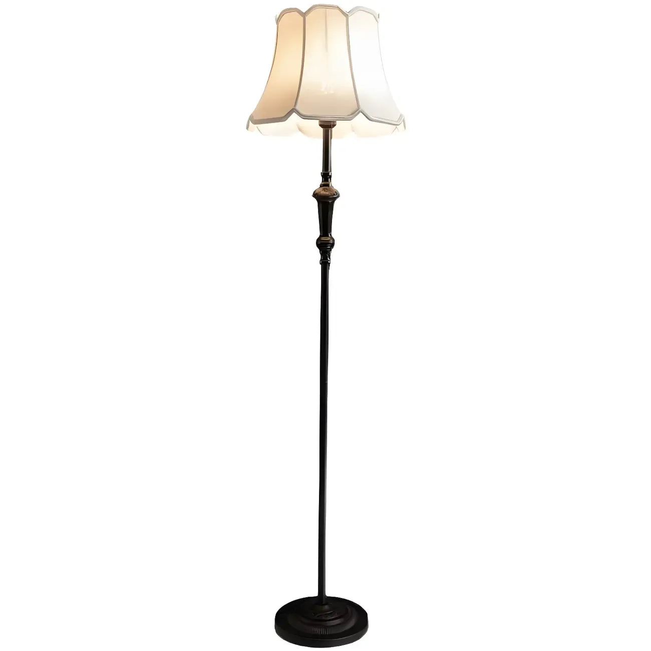 Elegant Traditional Floor Lamp with Geometric Fabric Shade for Living Room