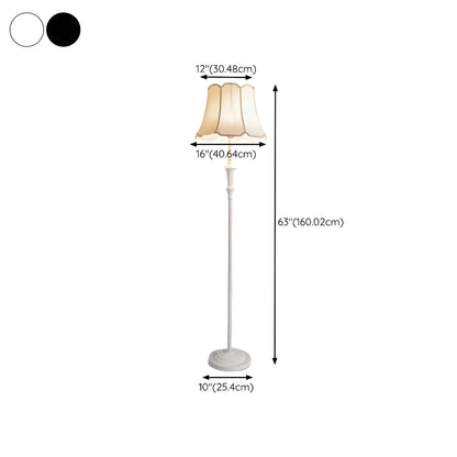 Elegant Traditional Floor Lamp with Geometric Fabric Shade for Living Room