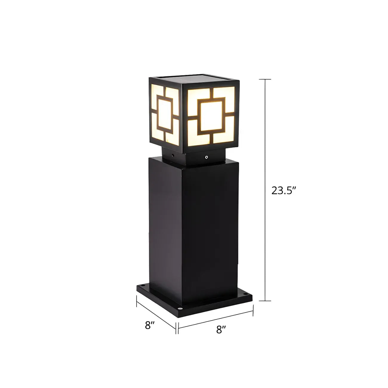 Classic Black Solar LED Outdoor Bollard Lighting for Landscape Pathway