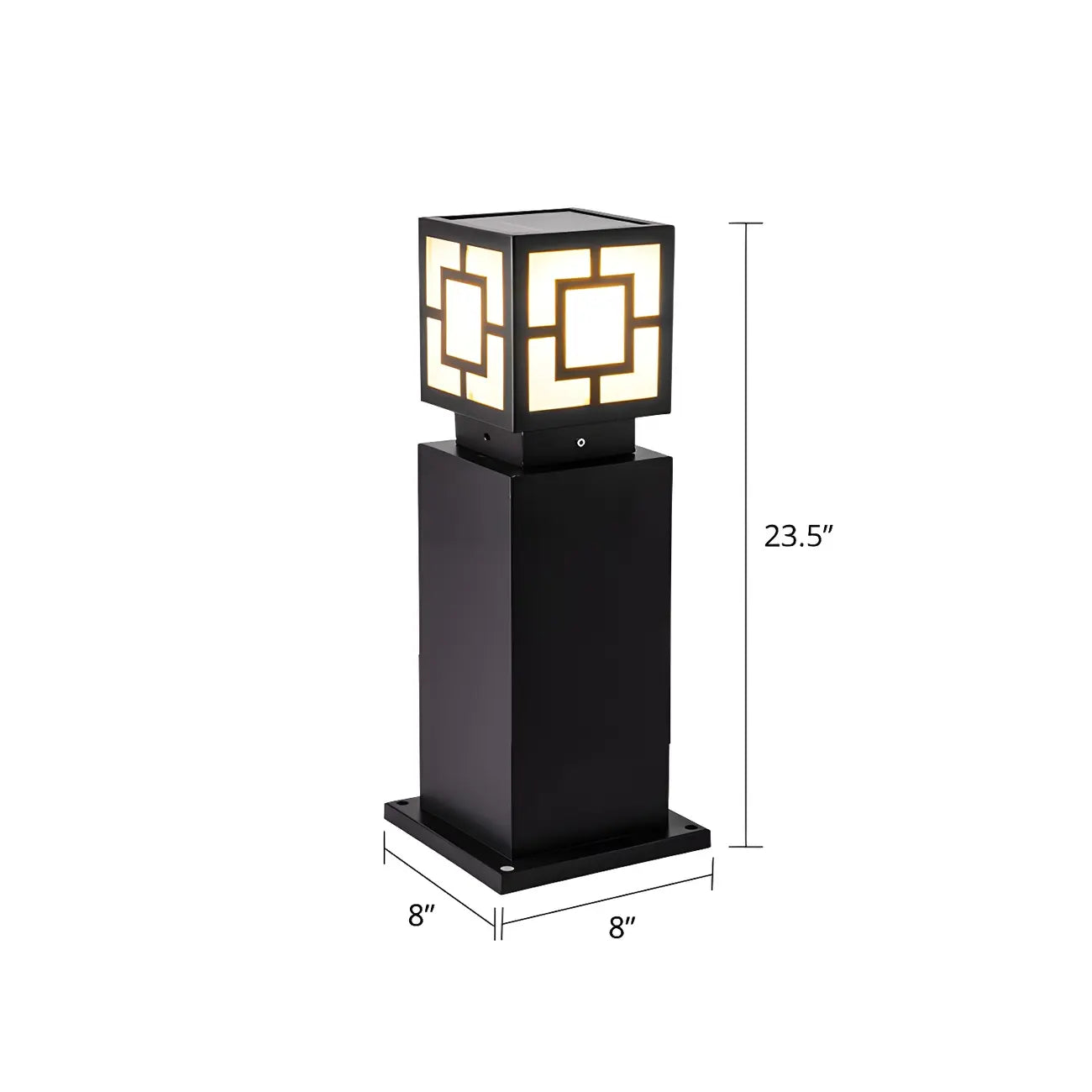 Classic Black Solar LED Outdoor Bollard Lighting for Landscape Pathway