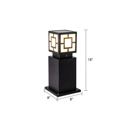 Classic Black Solar LED Outdoor Bollard Lighting for Landscape Pathway