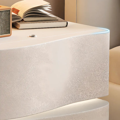 Stylish Black Wooden Wave 3 Drawers Nightstand