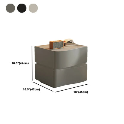 Stylish Black Wooden Wave 3 Drawers Nightstand