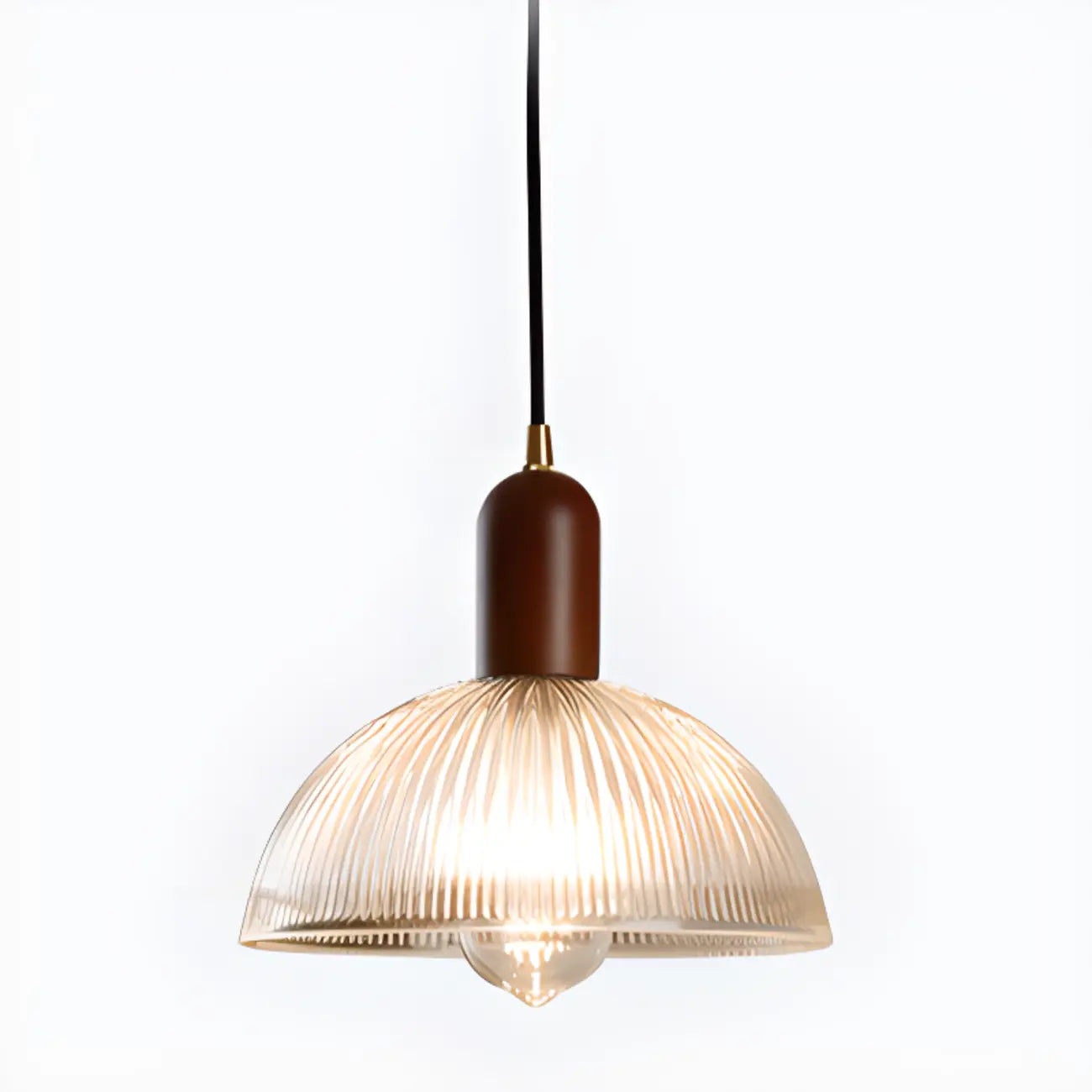 Modern Stripe Glass Bowl Pendant Light for Living Room