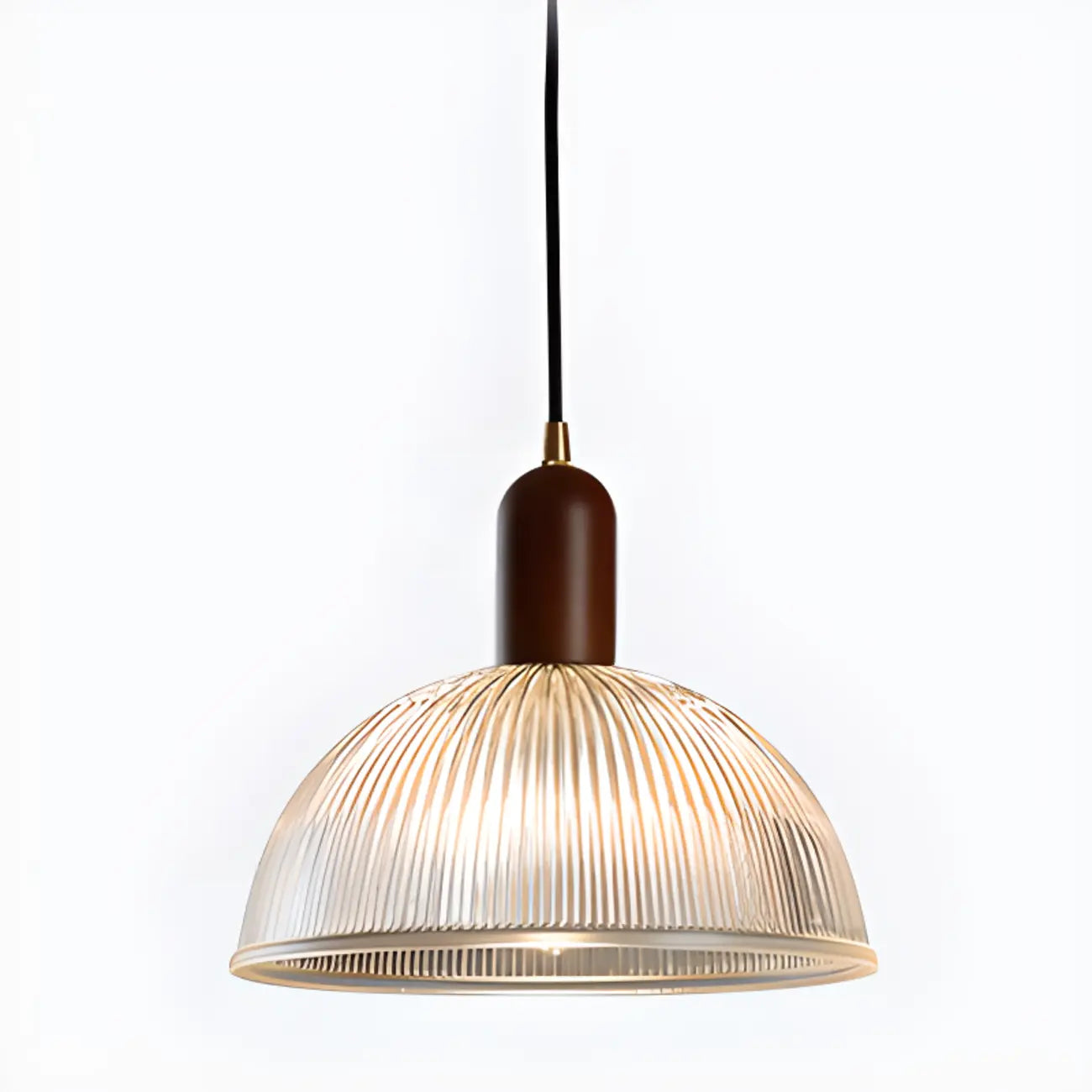 Modern Stripe Glass Bowl Pendant Light for Living Room